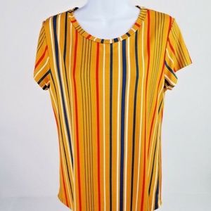 Bom Bom Dijon Multi-stripe Short Sleeve Top  S, M